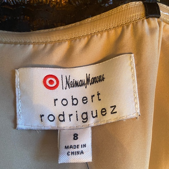 Black and tan lace strapless party dress by Robert Rodriguez-Neiman Marcus. NWT - Picture 3 of 8